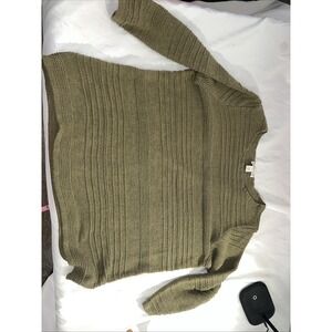 Coldwater Creek 1x Women's Green  Neck Knit Sweater Holiday Fall 224